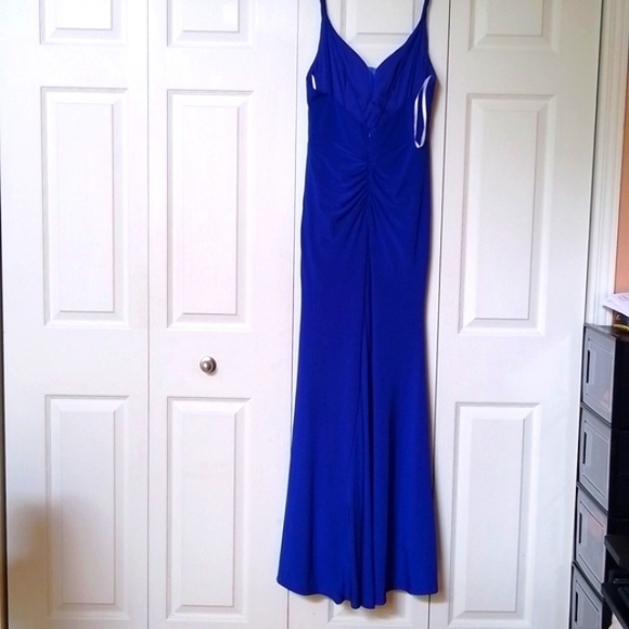 Royal blue prom dress with split - Picture 2 of 5